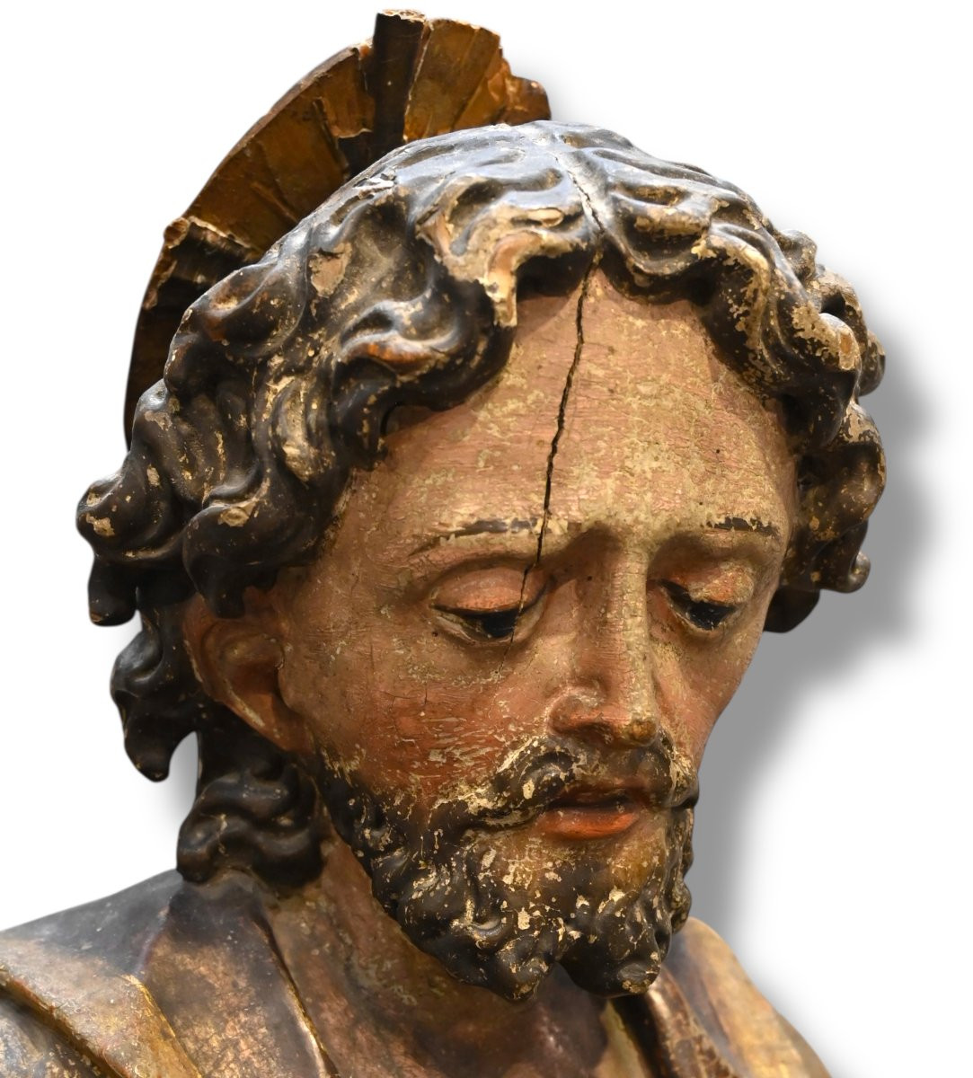 Reliquario in Legno Raffigurante San Giovanni Battista - Italia XVII Secolo-photo-1